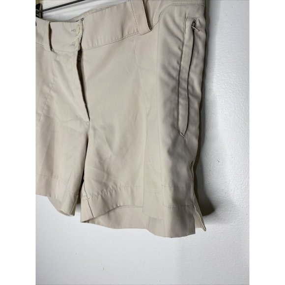 Nike Golf Shorts Tan Womens 10 Dri Fit Pockets High Rise Flat Front - Picture 2 of 5